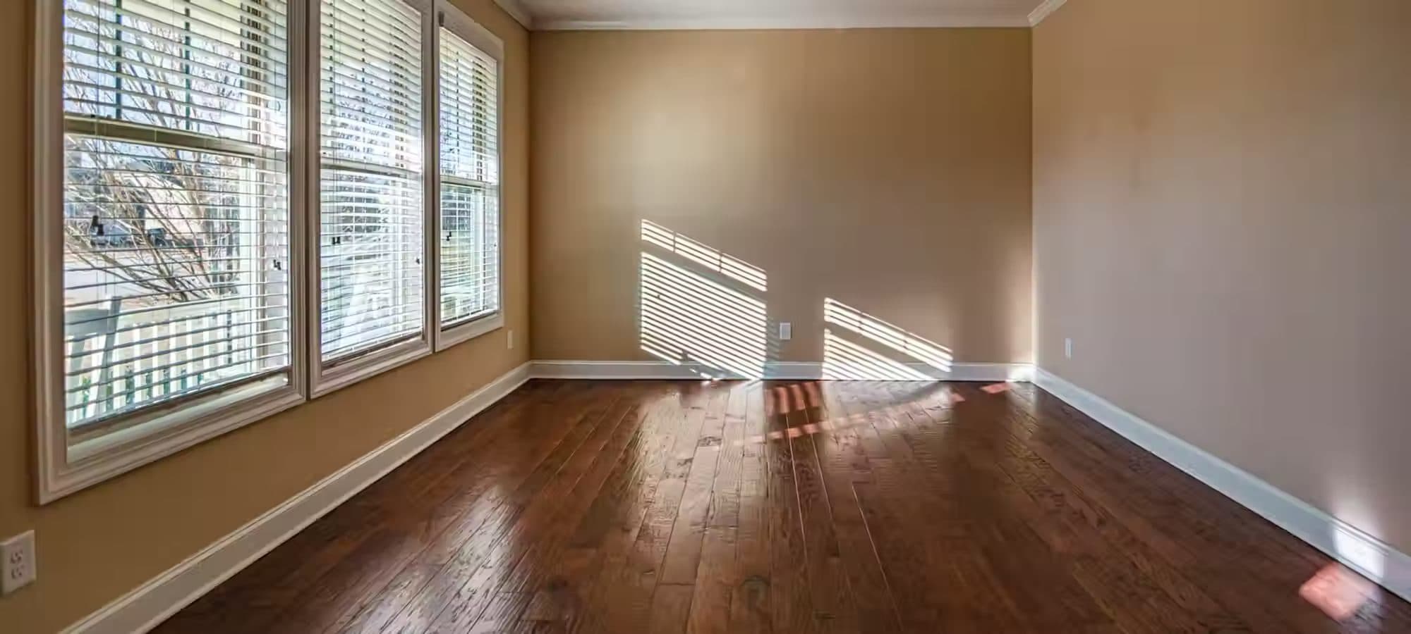 A finished floor in a home interior